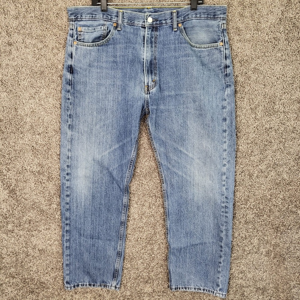 Levi's 505 Original Fit Jeans Mens 40x30 Light Wash Denim Pants Casual